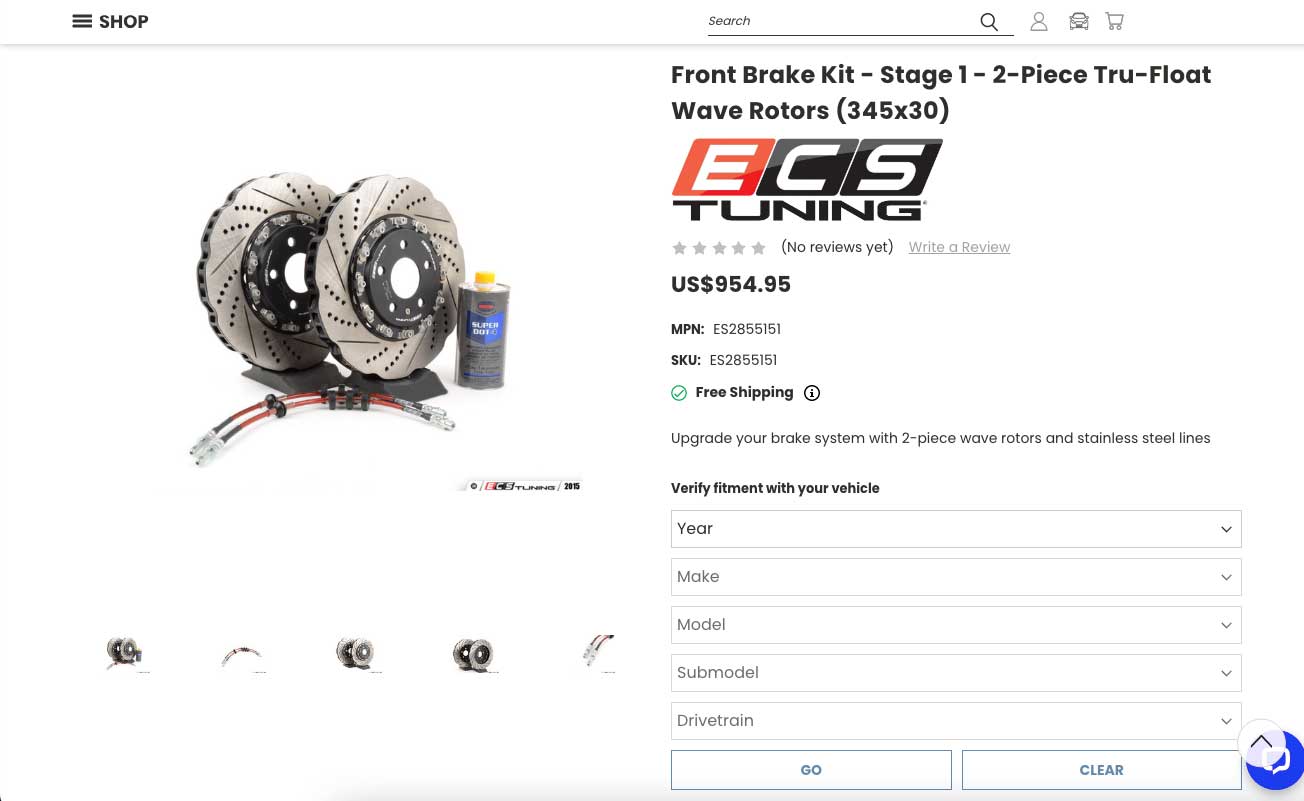 Eurosport Tuning BigCommerce Product Detail Page